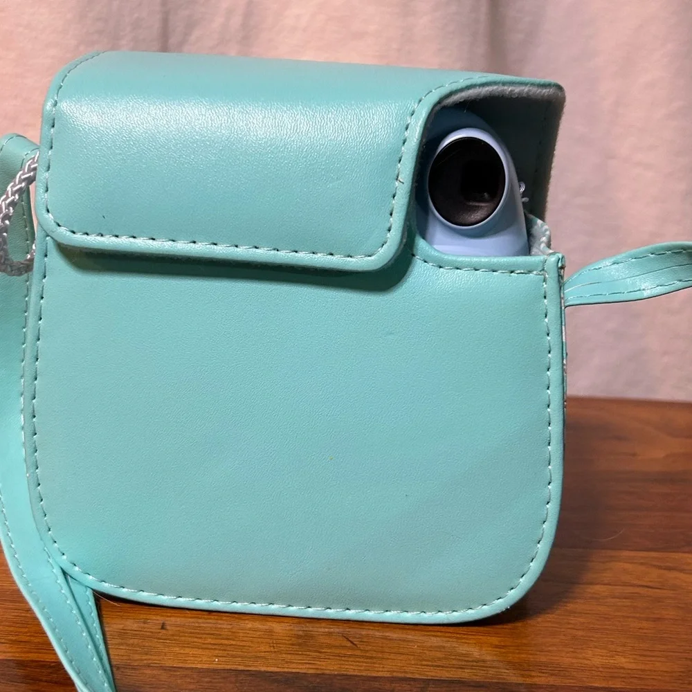 Fujifilm INSTAX MINI 7 PLUS Instant Film Camera Light Blue with Teal Case -WORKS